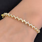 <span style="color:purple">SPECIAL!</span> .94ct G SI 14K Yellow Gold Round & Baguette Diamond Bangle Bracelet