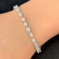 <span style="color:purple">SPECIAL!</span> 4.95ct G SI 14K White Gold Diamond Multi Shape Bracelet 7" Long