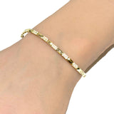 .75ct G SI 14K Yellow Gold Diamond Studded Design Bracelet 7"