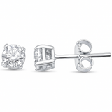1.42ct G SI 14K White Gold Round Diamond Solitaire Earrings