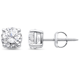 <span style="color:purple">SPECIAL!</span> 2.15ct G SI 14K White Gold Round Diamond Solitaire Stud Earrings