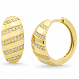 .26ct G SI 14K Yellow Gold Diamond Modern Hoop Earrings