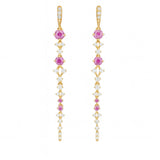 .53ct G SI 14kt Yellow Gold Diamond & Pink Sapphire Gemstone Drop Earrings