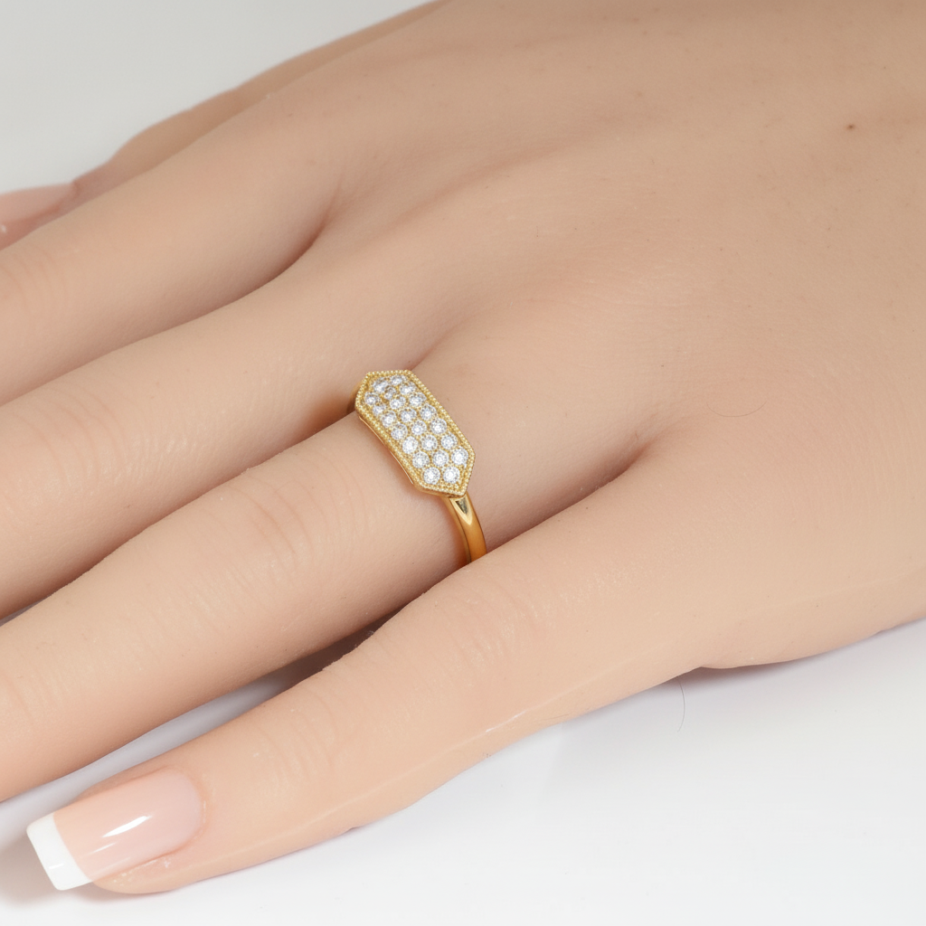 <span style="color:purple">SPECIAL!</span> .25ct G SI 14kt Yellow Gold Diamond Band Ring Size 6.5