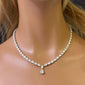 <span style="color:purple">SPECIAL!</span> 19.24ct G SI Center 1.01ct 14K White Gold Pear Shape Diamond Pendant Necklace 16" Long