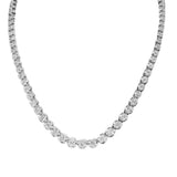 7.81ct G SI 14K White Gold Diamond Graduated Tennis Necklace 16" Long