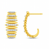 .36ct G SI 14K Yellow Gold Diamond Dome Earrings