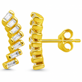 .53ct G SI 14K Yellow Gold Baguette Diamond Earrings