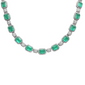 <span style="color:purple">SPECIAL!</span> 38.73ct G SI 14K White Gold Diamond & Natural Emerald Gemstones Pendant Necklace 16" Long
