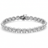 8.66ct G SI 14K White Gold Diamond Tennis Bracelet 7" Long