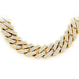 <span style="color:purple">SPECIAL!</span> 9MM 8.38ct G SI 14K Yellow Gold Diamond Square Cuban Necklace 22"