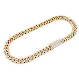9MM 10.38ct 10KT Yellow Gold Diamond Square Cuban Link Necklace 22"