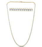<span style="color:purple">¡ESPECIAL!</span>Collar de tenis de oro amarillo de 14K con diamantes G SI de 4.43 ct y 16"