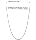 5.07ct G SI 14K White Gold Diamond Tennis Necklace 16" Long