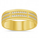 <span style="color:purple">SPECIAL!</span> .27ct G SI 14K Yellow Gold Diamond Men's Band Ring  Size 10