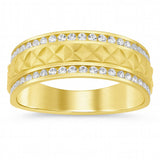 <span style="color:purple">SPECIAL!</span> .52ct G SI 14K Yellow Gold Diamond Men's Band Size 10