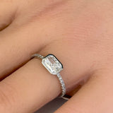 <span style="color:purple">SPECIAL!</span> 1.01ct White Gold Radiant Cut Diamond Engagement Ring