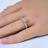 <span style="color:purple">¡ESPECIAL!</span> Anillo de compromiso solitario de diamante redondo de oro blanco de 14K, 1.87ct G SI, talla 6.5