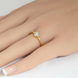 <span style="color:purple">SPECIAL!</span> .19ct G SI 14kt Yellow Gold Oval Diamond Bezel set Band Ring Size 6.5