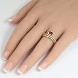 .49ct G SI 14kt Yellow Gold Diamond & Ruby Gemstone Ring Size 6.5