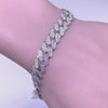 <span style="color:purple">SPECIAL!</span>9mm 2.67ct G SI 14K White Gold Diamond Micro Pave Round Miami Cuban Bracelet 8" Long