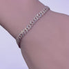 5mm 1.81ct G SI 14K Rose Gold Round Diamond Square Cuban Bracelet 7" Long