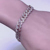 9MM 3.62ct G SI 14K Two Tone White & Rose Gold Diamond Square Cuban Bracelet 8"