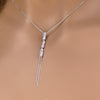 .27ct G SI 14K White Gold Diamond Drop Pendant Necklace 16" Long
