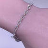 1.16ct G SI 14K White Gold Diamond Link Bracelet 8.5" Long
