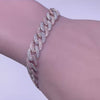 9MM 3.48ct G SI 14K Two Tone White & Rose Gold Diamond Cuban Bracelet 8" Long