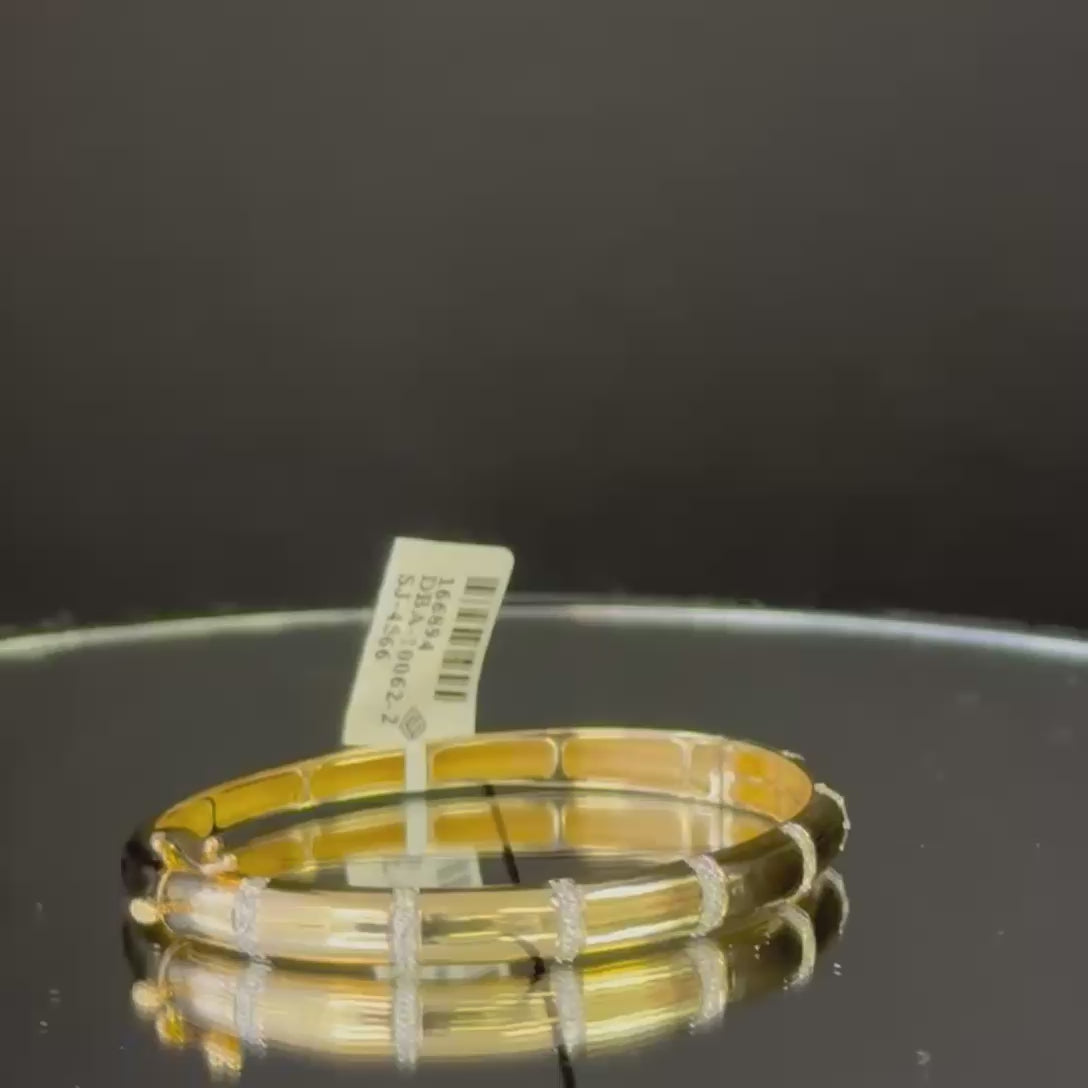.47ct G SI 14K Yellow Gold Round Diamond Dome Bangle Bracelet