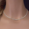 4MM 1.70ct G SI 14K White & Yellow Gold Two Tone Diamond Cuban Necklace 16" Long