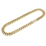 11MM 9.63ct 14KT Yellow Gold Diamond Round Cuban Necklace 22"