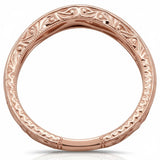 .19ct 14k Rose Gold Round Diamond Curved Accent Wedding Band Size 6.5