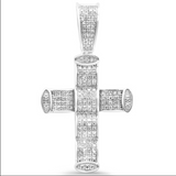 .42ct G SI 10K White Gold Diamond Cross Pendant