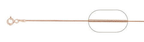 010-8MM Rose Gold Plated Snake Chain .925  Solid Sterling Silver Available in 16"- 22" inches