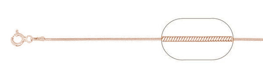 <span>CLOSEOUT 20% OFF! </span> 020-1MM Rose Gold Plated Snake Chain .925  Solid Sterling Silver Available in 16"- 26" inches NEW