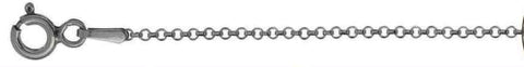 025-2MM Rhodium Plated Rolo Chain .925  Solid Sterling Silver Available in 16"- 20" inches