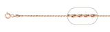 025-1.2MM Rose Gold Plated Loose Rope Chain .925 Solid Sterling Silver Available in 16-22" NEW