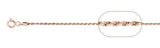 025-1.2MM Rose Gold Plated Rope Chain .925  Solid Sterling Silver Available in 16"- 20" inches NEW