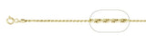 025-1.2MM Yellow Gold Plated Loose Rope Chain .925 Solid Sterling Silver Available in 16-22" NEW