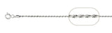 030-1.4MM Rhodium Plated Rope Chain .925  Solid Sterling Silver Available in 16"- 24" inches NEW