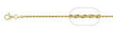 035-1.6MM Yellow Gold Plated Rope Chain .925  Solid Sterling Silver Available in 7"- 30 " inches NEW