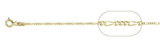 040-1.5MM Yellow Gold Plated Figaro Chain .925  Solid Sterling Silver Available in 16"- 24" inches NEW