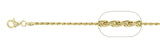 040-2MM Yellow Gold Plated Rope Chain .925  Solid Sterling Silver Available in 7"- 30 " inches NEW