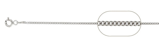 040-1.4MM Rhodium Plated Curb Chain .925  Solid Sterling Silver Available in 18"- 24" inches NEW