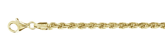 <span>CLOSEOUT 20% OFF! </span> 080-4MM Yellow Gold Plated Rope Chain .925  Solid Sterling Silver Available in 8"- 30" inches NEW