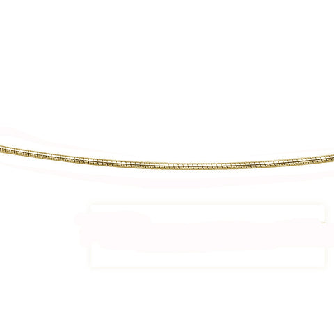 <span>CLOSEOUT 20% OFF! </span> 1.25MM Yellow Gold Plated .925 Sterling Silver Round Omega Necklace Chain 16-18"