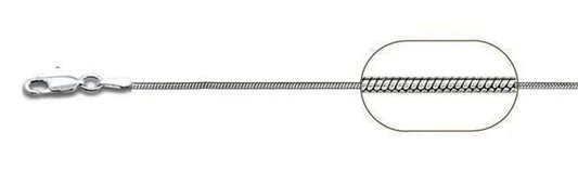 025-0.8MM Rhodium Plated  Square Snake Chain .925  Solid Sterling Silver Sizes 16-20" NEW