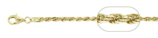 <span>CLOSEOUT 20% OFF! </span> 120-6MM Yellow Gold Plated Rope Chain .925 Solid Sterling Silver Sizes 8-30" NEW